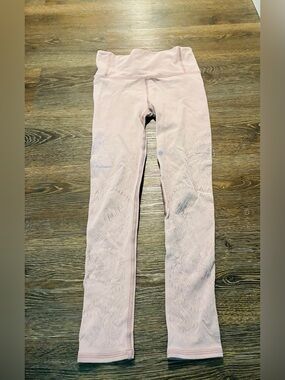 lululemon athletica Light Pink Lace-Texture Leggings